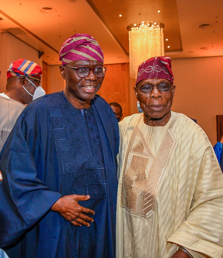 SANWO-OLU FELICITATES OBASANJO AT 85